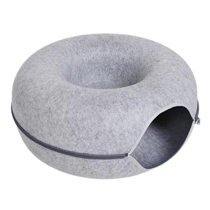 Le Tunnel Feutré Sleepy Buddy — donut en feutre 2 en 1 pour chat