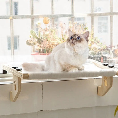 Le Belvédère Sleepy Buddy — hamac de fenêtre en bois pour chat