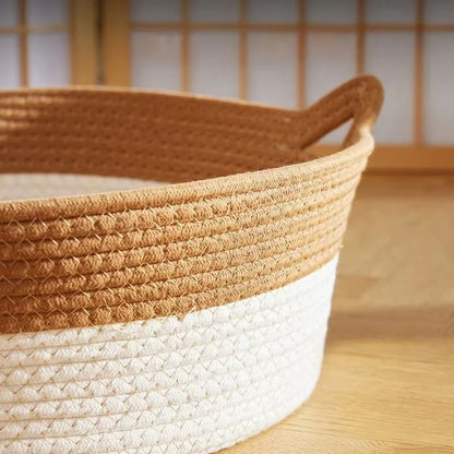 La Corbeille Tressée Sleepy Buddy — panier en corde de coton pour chat