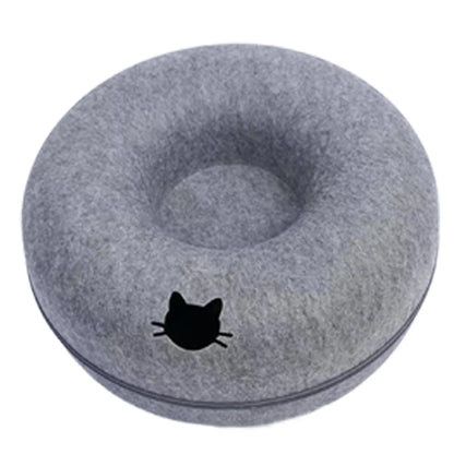 Le Tunnel Feutré Sleepy Buddy — donut en feutre 2 en 1 pour chat