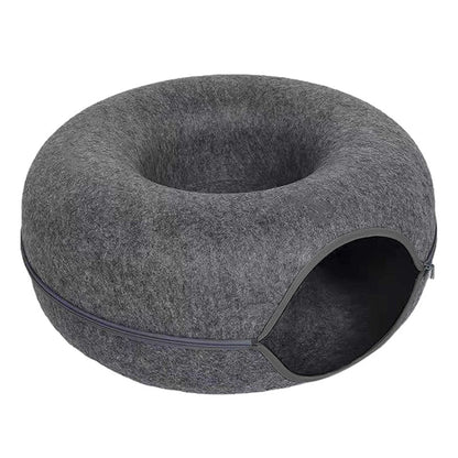 Le Tunnel Feutré Sleepy Buddy — donut en feutre 2 en 1 pour chat
